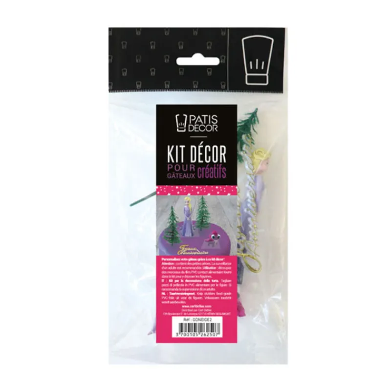 Cerf Dellier Kit décor gâteau Princesse Elsa