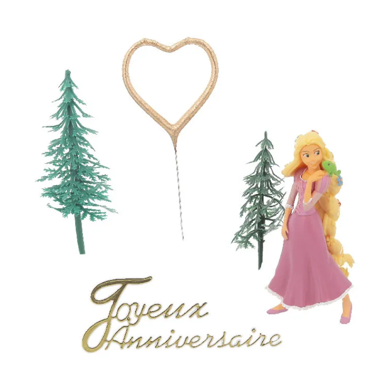 Cerf Dellier Kit décor gâteau Princesse aux longs cheveux