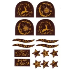 Cerf Dellier Kit décors de bûches en chocolat pour 14 bûches