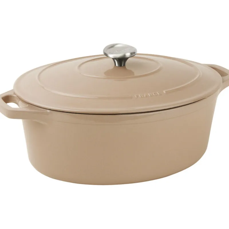 Cerf Dellier Le Chasseur cocotte ovale avec couvercle ""marron glacé"" 27 x 20 cm