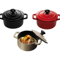 Cerf Dellier Le Chasseur cocotte ronde avec couvercle noire 10 cm
