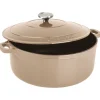 Cerf Dellier Le Chasseur cocotte ronde avec couvercle ""marron glacé"" 18 cm