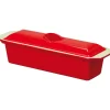 Cerf Dellier Le Chasseur terrine avec couvercle rouge 32 cm