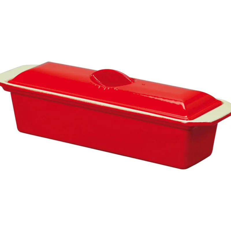 Cerf Dellier Le Chasseur terrine avec couvercle rouge 32 cm