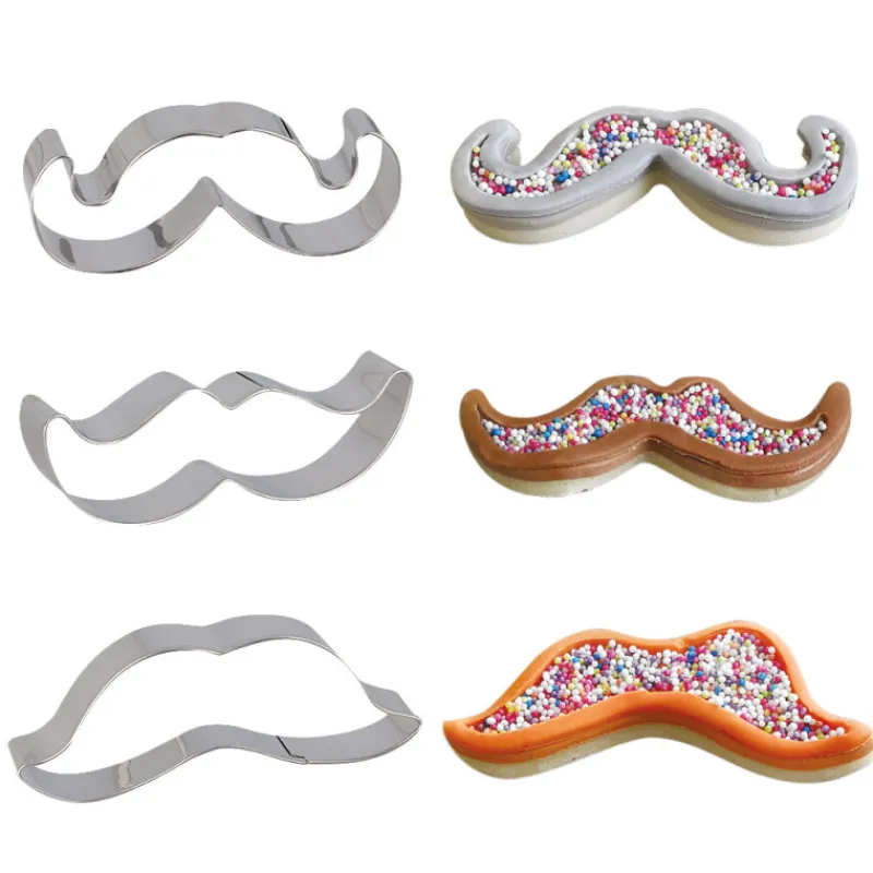 Cerf Dellier Lot de 3 emporte-pièces moustaches en inox