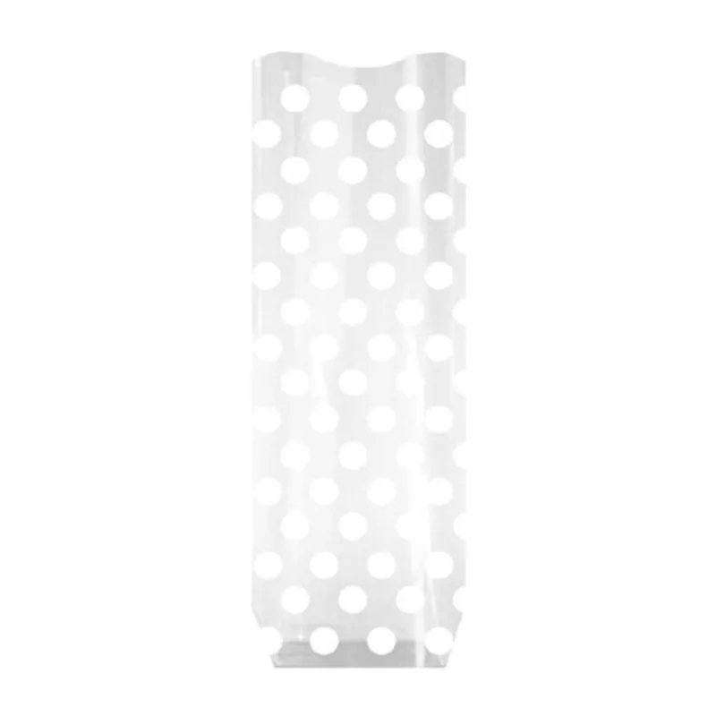 Cerf Dellier Lot sachets pois blancs + liens - 10 x 22 cm (x10)