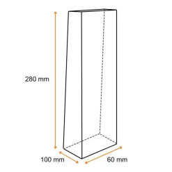 Cerf Dellier Lot sachets transparents fond plat - 100x60x280mm (x50)