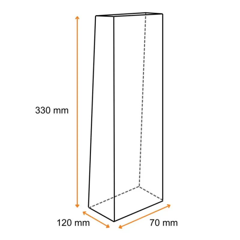 Cerf Dellier Lots sachets transparents fond plat -120+70x330mm (x50)