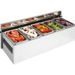 Cerf Dellier Matfer condibox avec 5 bacs GN 1/9 inox