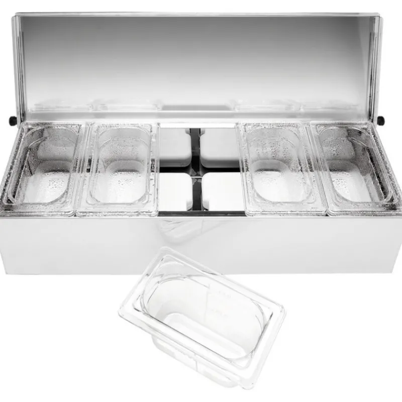 Cerf Dellier Matfer condibox avec 5 bacs GN 1/9 cristal