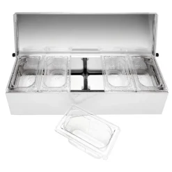 Cerf Dellier Matfer condibox avec 5 bacs GN 1/9 cristal