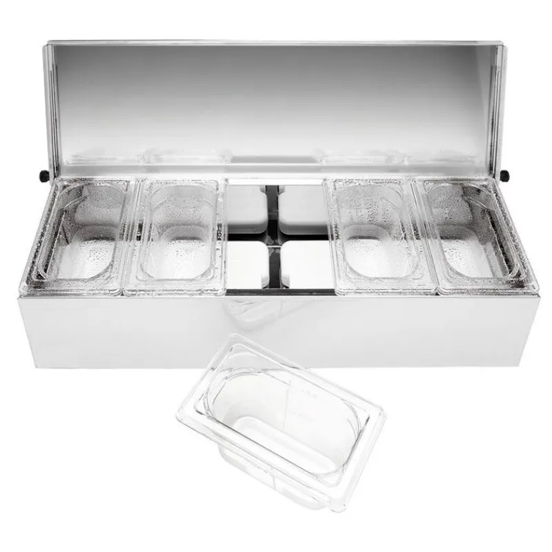 Cerf Dellier Matfer condibox avec 5 bacs GN 1/9 cristal