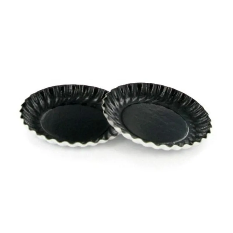 Cerf Dellier Mini assiette carton ronde noire 88 mm (x100)