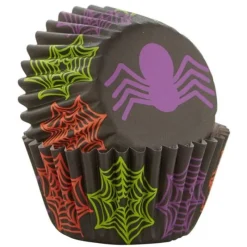 Cerf Dellier Mini caissette cupcake araignée Wilton (x100)