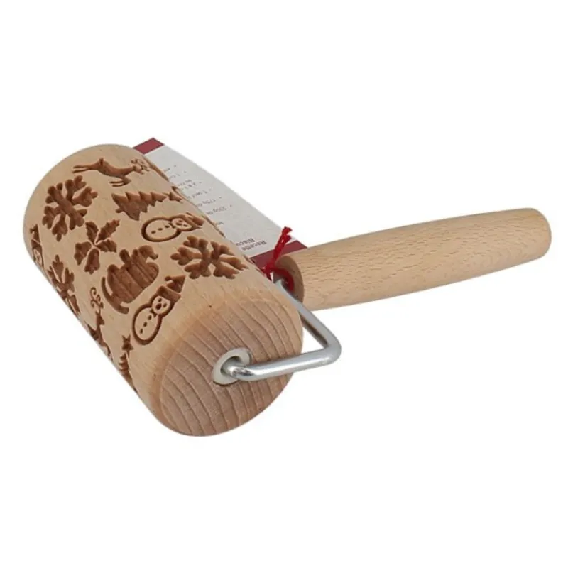 Cerf Dellier Mini rouleau empreintes en bois thème Noël
