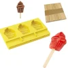 Cerf Dellier Moule à esquimaux silicone Cupcake + 50 bâtons