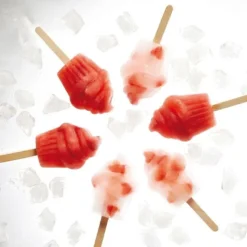 Cerf Dellier Moule à esquimaux silicone Cupcake + 50 bâtons