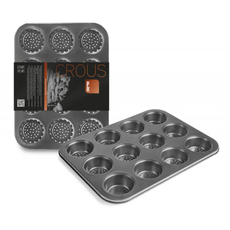 Cerf Dellier Moule 12 muffins perforé anti-adhérent