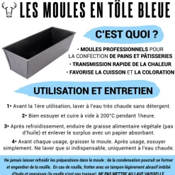 Cerf Dellier Moule à pain de mie carré en tôle bleuie