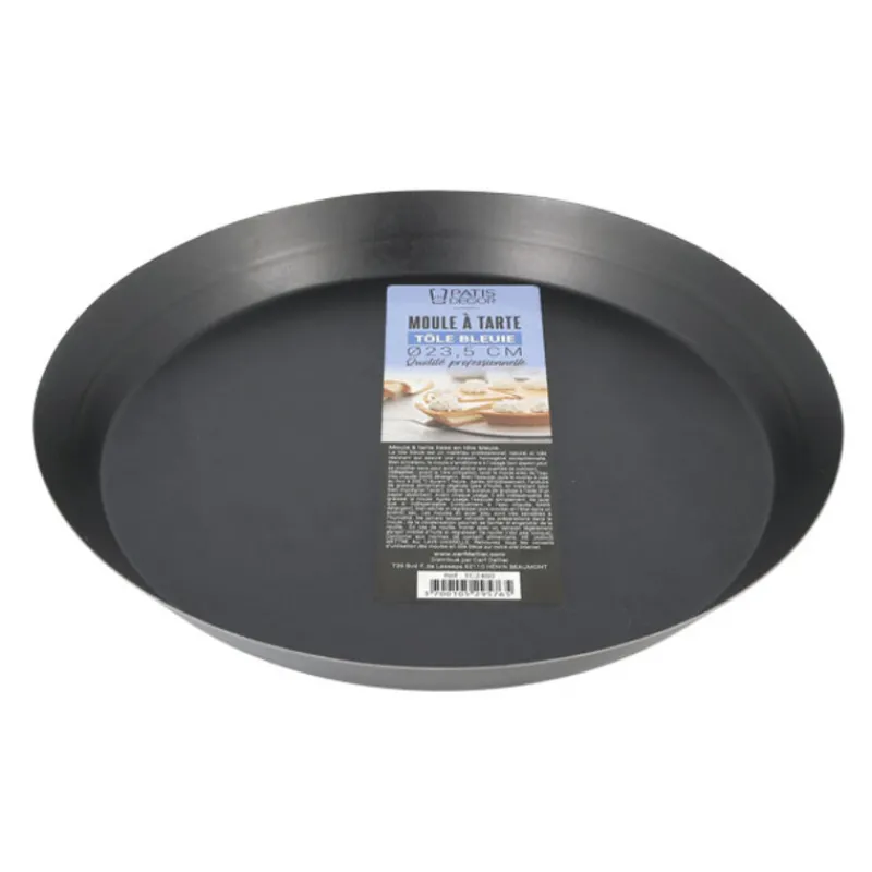 Cerf Dellier Moule à tarte tôle bleuie - Ø 23,5 cm