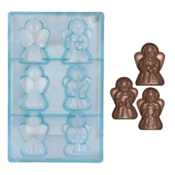 Cerf Dellier Moule chocolat 3 Anges assortis Patisdécor