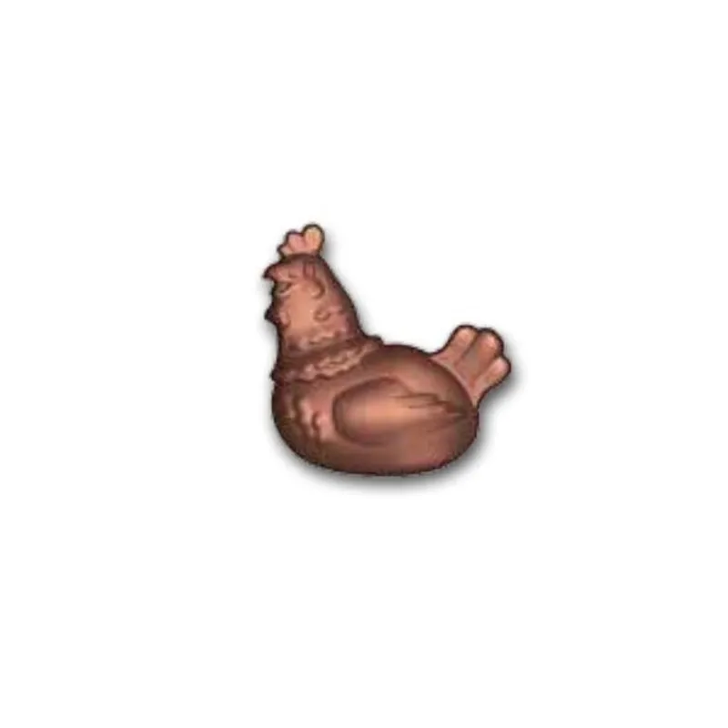 Cerf Dellier Moule chocolat 8 poules plates assises 5 cm