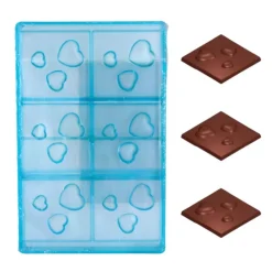 Cerf Dellier Moule chocolat Carrés 3 coeurs
