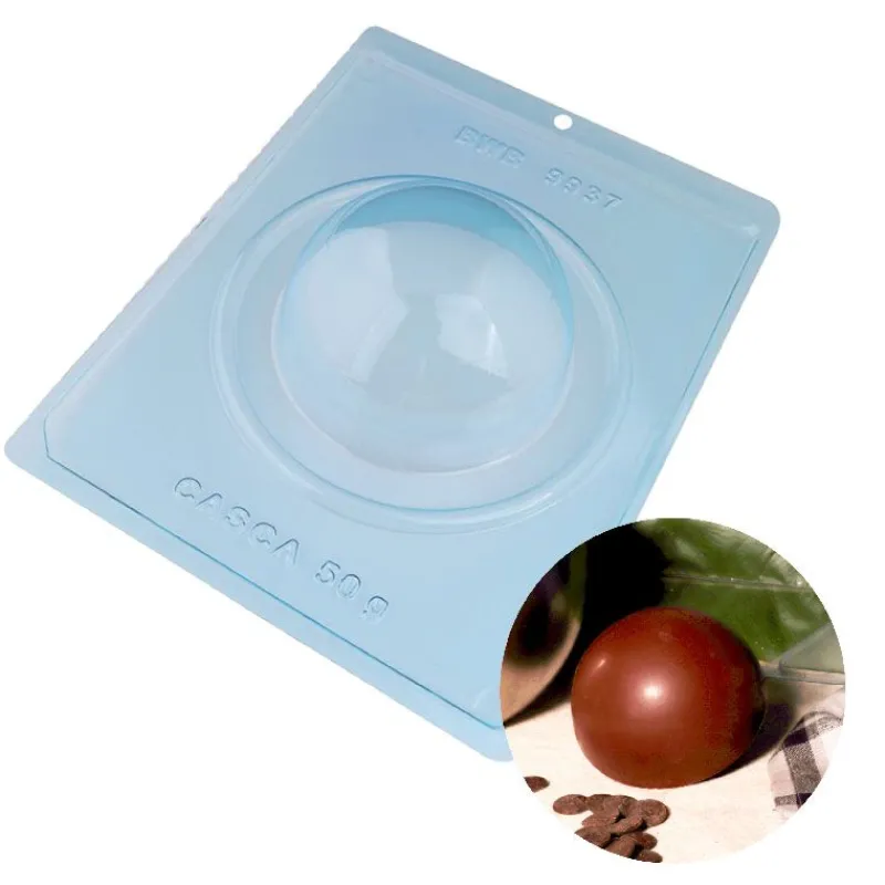Cerf Dellier Moule chocolat en 3 parties demi-sphère 10 cm