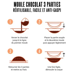 Cerf Dellier Moule chocolat en 3 parties glaces esquimaux