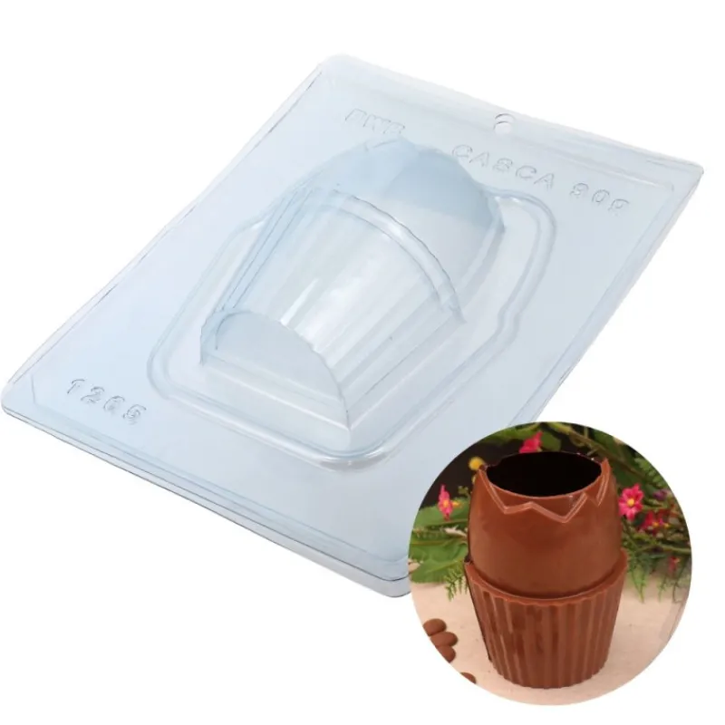 Cerf Dellier Moule chocolat en 3 parties demi œuf cupcake 3D
