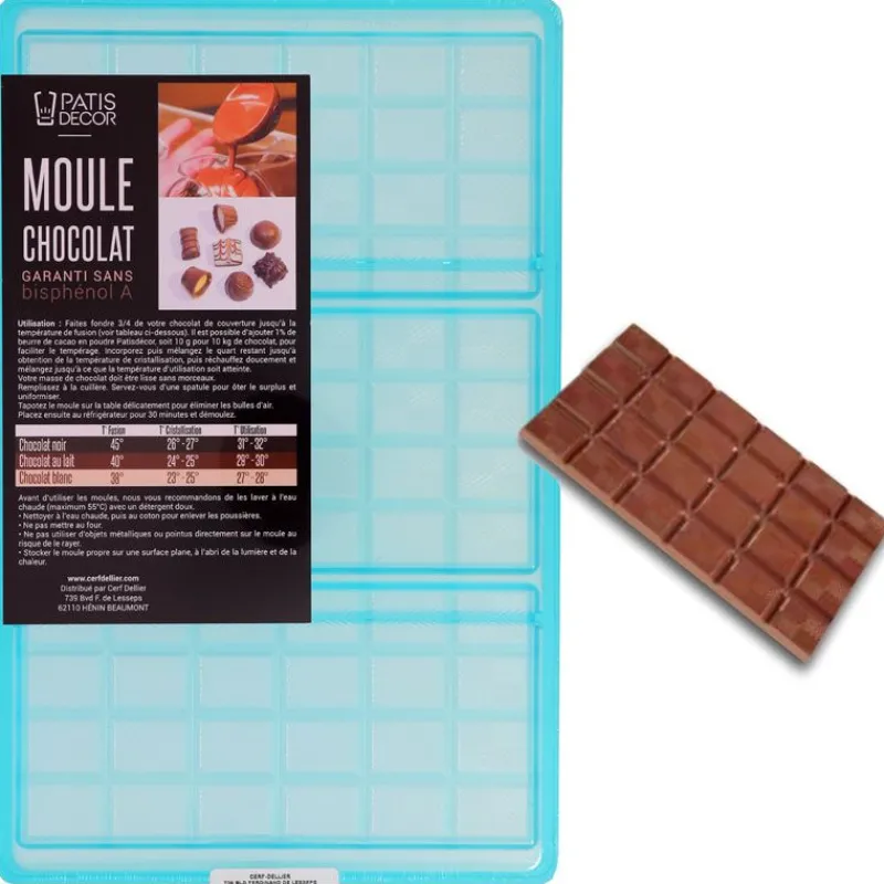 Cerf Dellier Moule chocolat plaquettes 16 x 7 cm