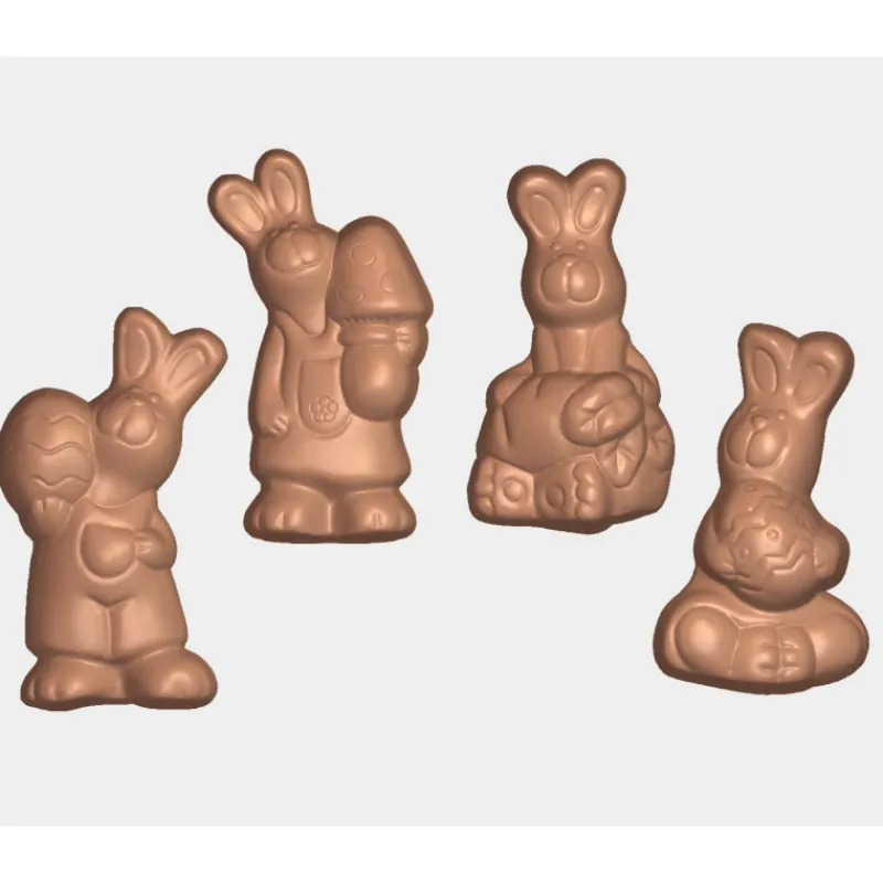 Cerf Dellier Moule friture en chocolat petits lapins 4 g
