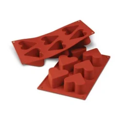 Cerf Dellier Moule silicone 6 coeurs profonds
