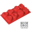 Cerf Dellier Moule silicone 8 coeurs stylisés