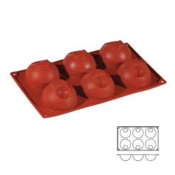 Cerf Dellier Moule silicone 6 demi-sphères