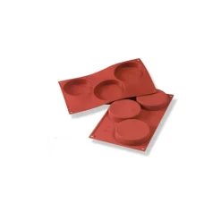 Cerf Dellier Moule silicone 3 empreintes rondes Ø 10 cm