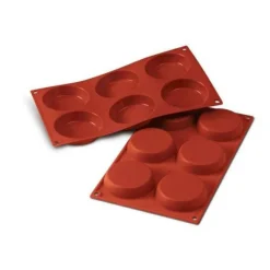 Cerf Dellier Moule silicone 6 flans 8 cm