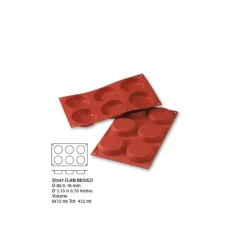 Cerf Dellier Moule silicone 6 flans 8 cm