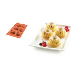 Cerf Dellier Moule silicone 6 petits Kouglofs