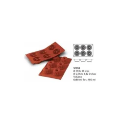 Cerf Dellier Moule silicone 6 petits Kouglofs