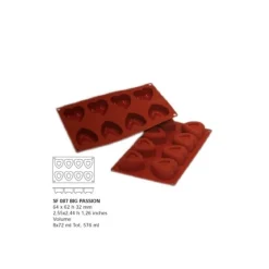 Cerf Dellier Moule silicone 8 savarins coeurs