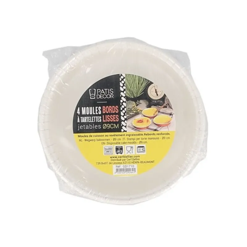 Cerf Dellier Moules à tartelettes jetables 9 cm (x4)