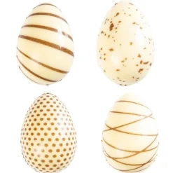 Cerf Dellier Oeufs chocolat blanc assortis 3D 3,8 x 2,4 cm (x96)