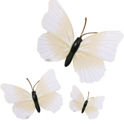 Cerf Dellier Papillons ivoires aimantés assortis (x3)