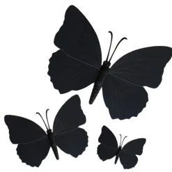 Cerf Dellier Papillons noirs aimantés assortis (x3)