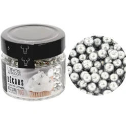 Cerf Dellier Perles argentées comestibles Ø 5 mm 70 g