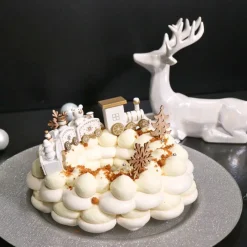 Cerf Dellier Petit train de Noël blanc sur pique