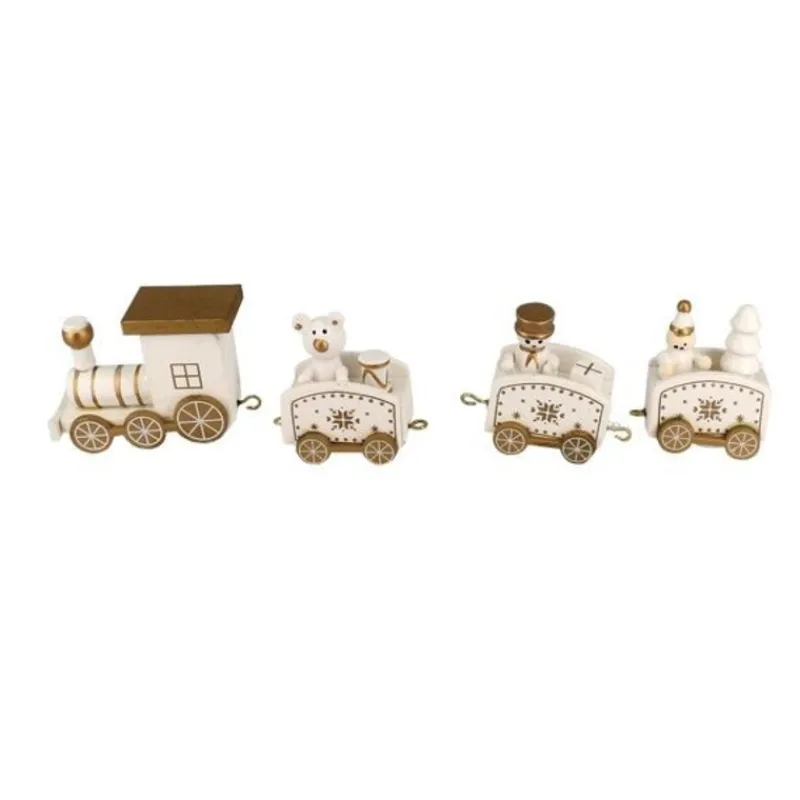 Cerf Dellier Petit train de Noël blanc sur pique