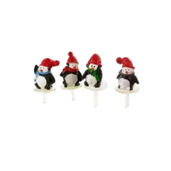 Cerf Dellier Pingouins assortis sur pique (x30)