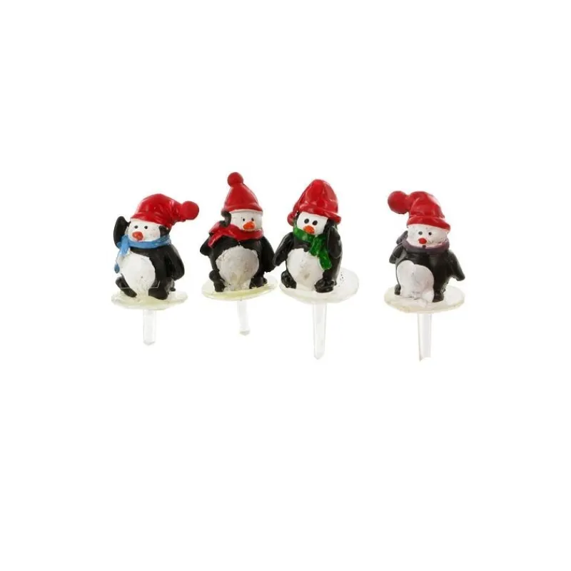 Cerf Dellier Pingouins assortis sur pique (x30)
